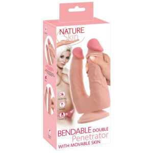 Nature Skin Bendable Double Penetrator Dobbelt Dildo Hud lys