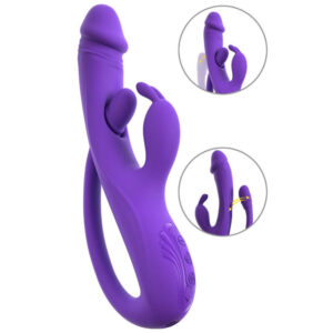 Sweet Smile Rabbit Vibrator med G-punkt og Anal Tickler Lilla