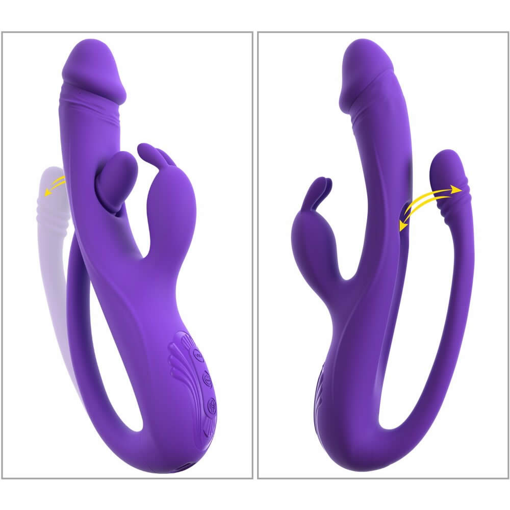 Sweet Smile Rabbit Vibrator med G-punkt og Anal Tickler Lilla - Billede 4