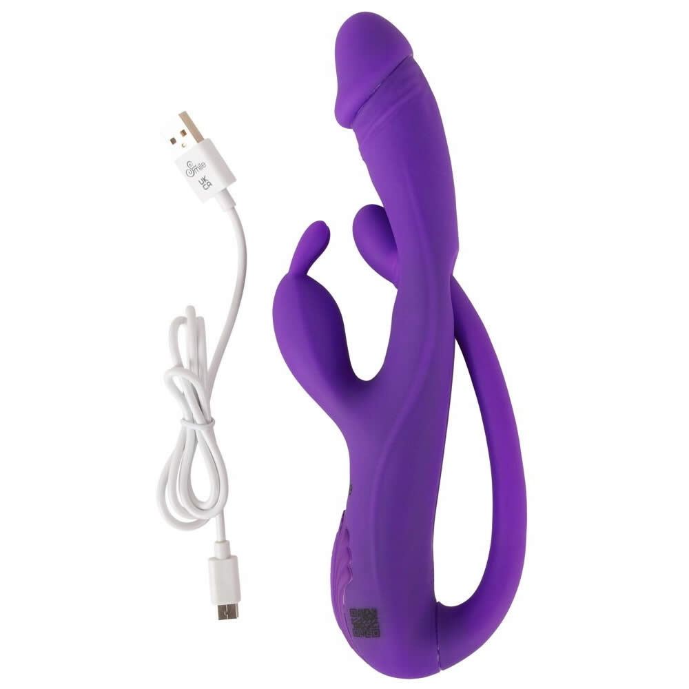 Sweet Smile Rabbit Vibrator med G-punkt og Anal Tickler Lilla - Billede 8