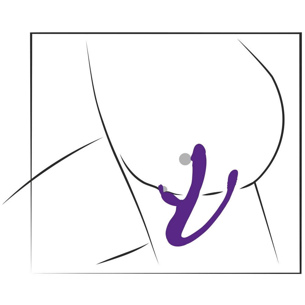 Sweet Smile Rabbit Vibrator med G-punkt og Anal Tickler Lilla - Billede 9