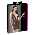 Rose-Gold Kobber Look Neckholder Wetlook Kjole