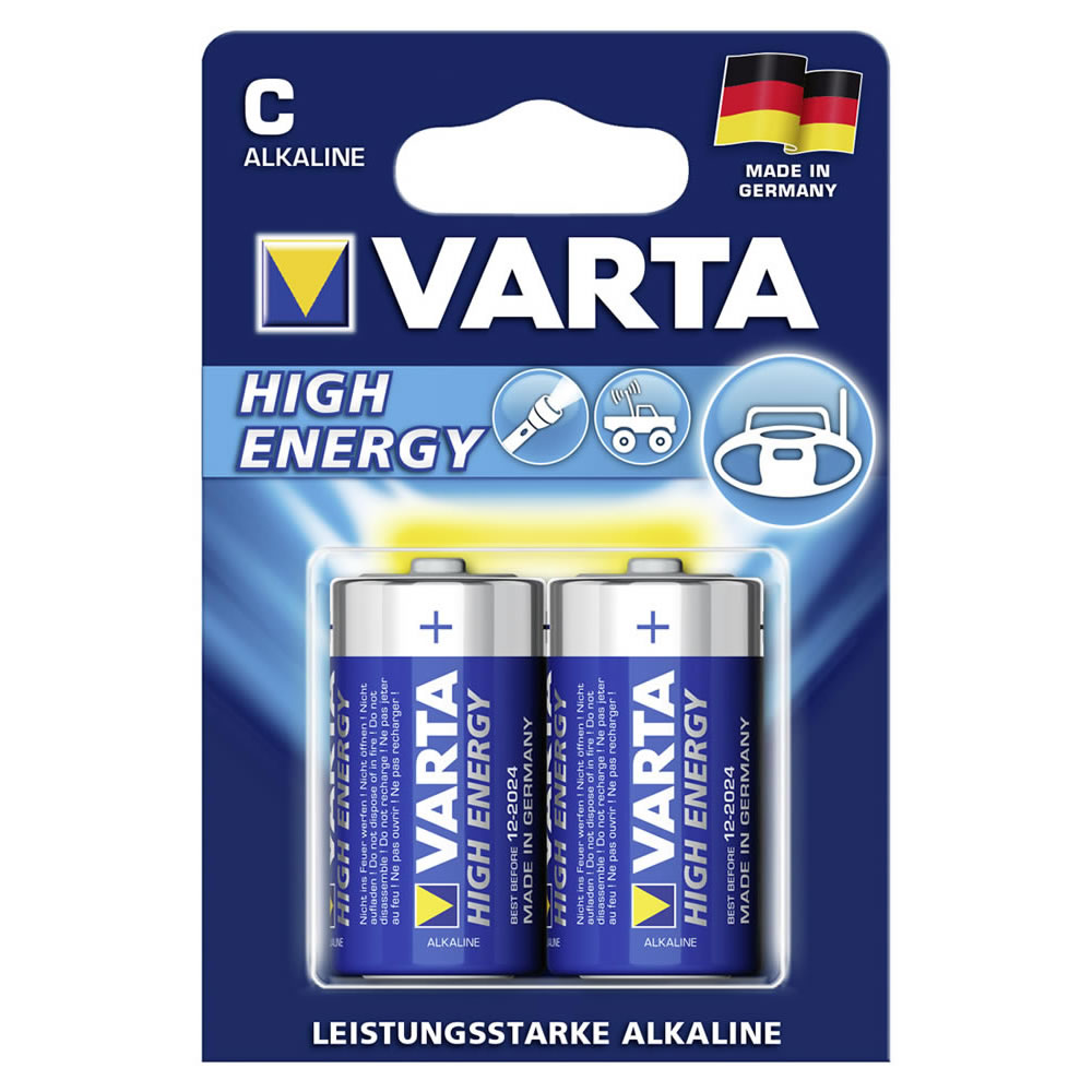 Varta C Batterier High Energy 1,5v Pakke med 2 stk