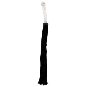Glas Dildo med Flogger Læder Pisk Transparent / Sort