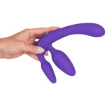 Strap-On og Dobbeltdildo Triple Teaser Lilla