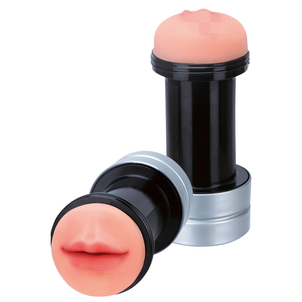 2in1 Hummer Mund og Vagina Masturbator Hudfarve / Sort