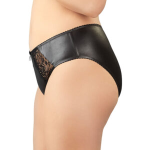 Plus Size Wetlook Trusser med Blonder 4XL
