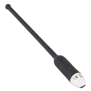 Silikone Dilator Ekstra Lang med Vibrator Sort / Hvid