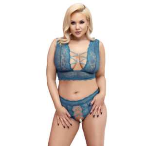 Plus Size Blonde BH sæt i Grøn