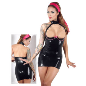 Boobs Out Latex Minikjole i Sort