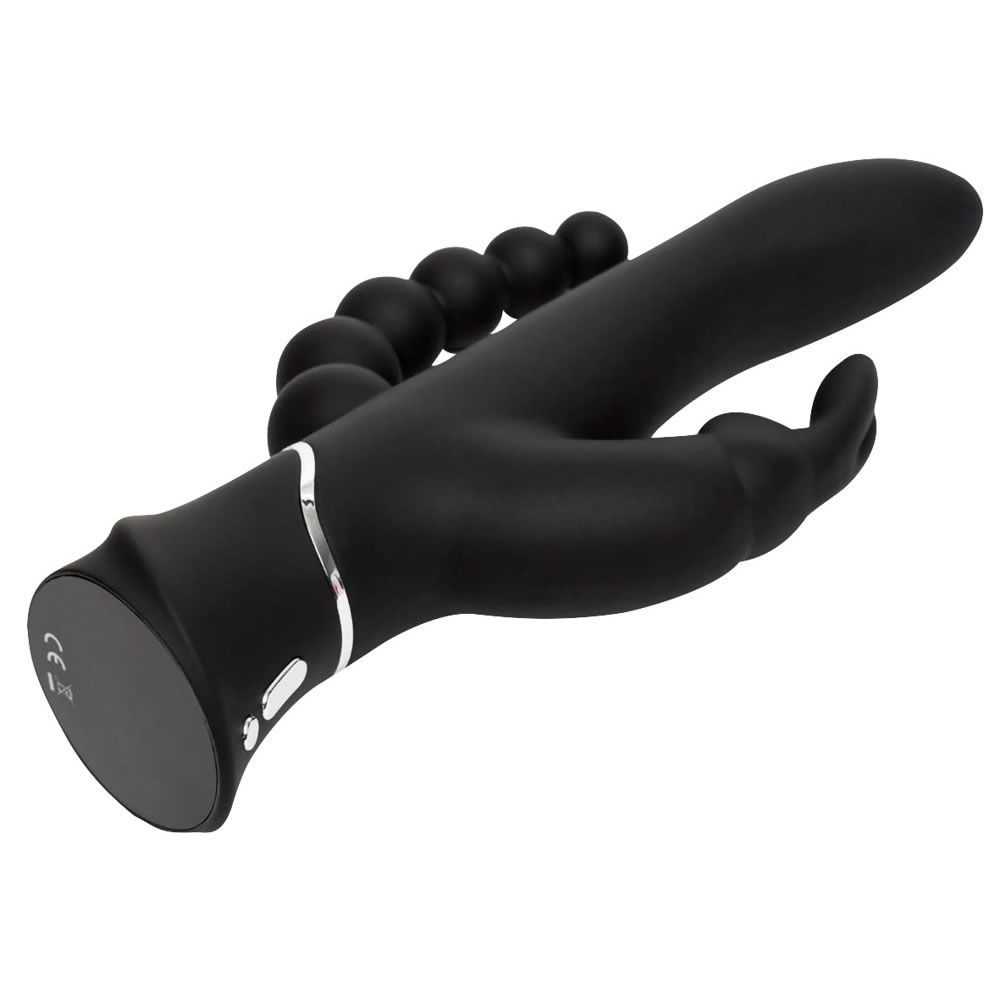 Happy Rabbit Vibrator Triple Curve med Analkæde Sort - Billede 3