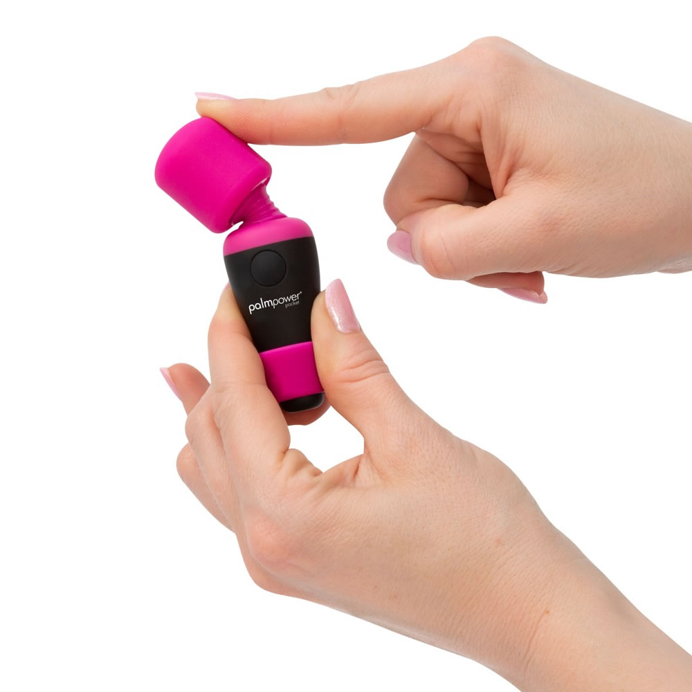Palm Power Pocket Wand Massagestav Pink / Grå - Billede 3