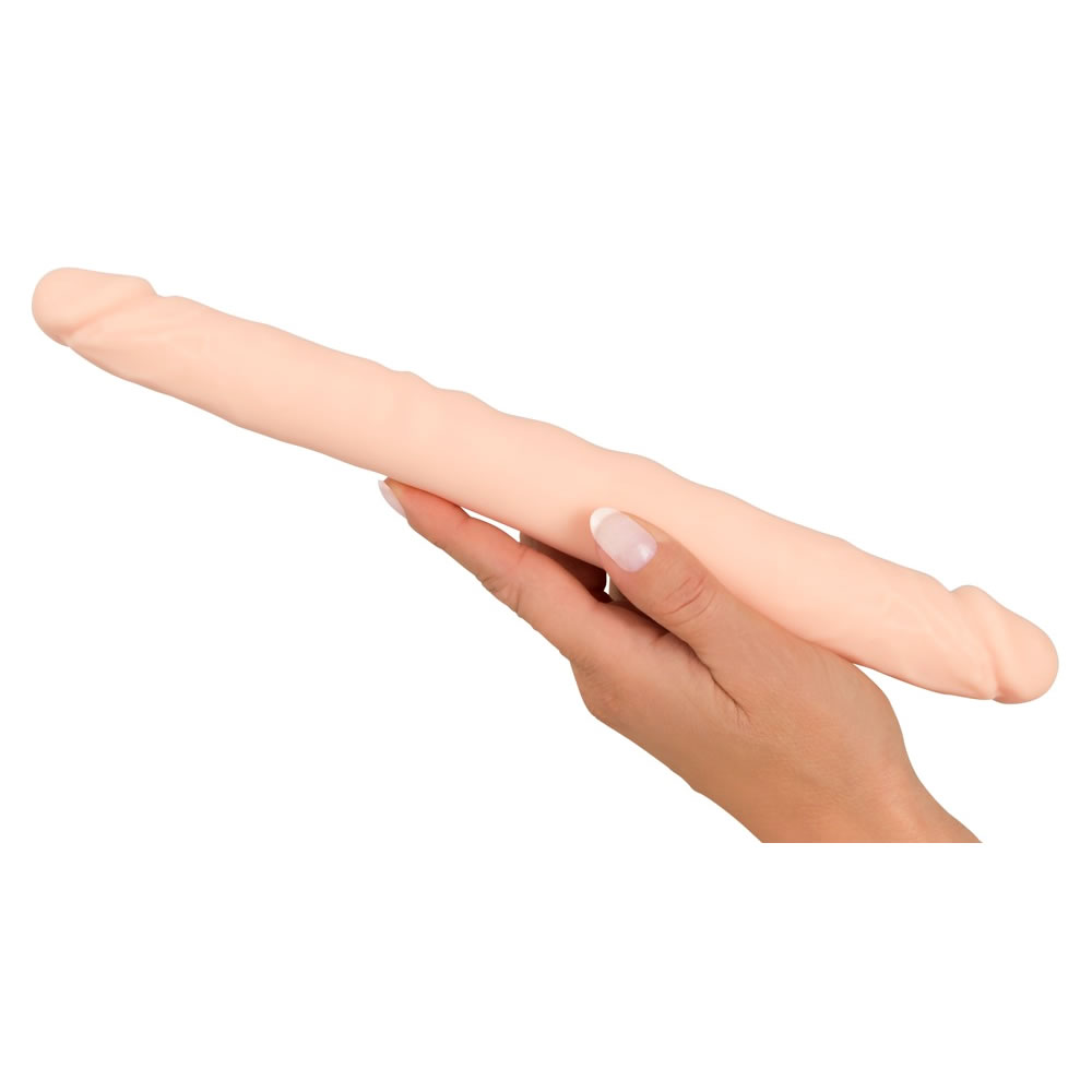 Silikone Dobbelt Dildo Double Dong Hudfarve - Billede 3