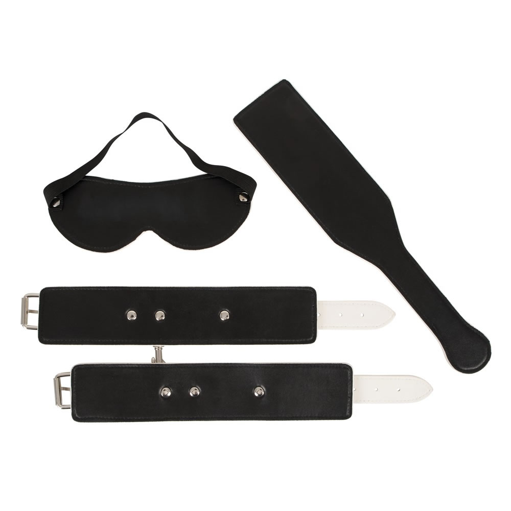 Fetish Bondage Sæt - Glow in The Dark Hvid / Sort - Billede 3