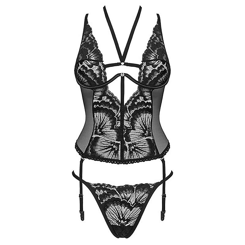 Obsessive Alessya Blonde Bustier og Lingeri sæt XS/S - Billede 3