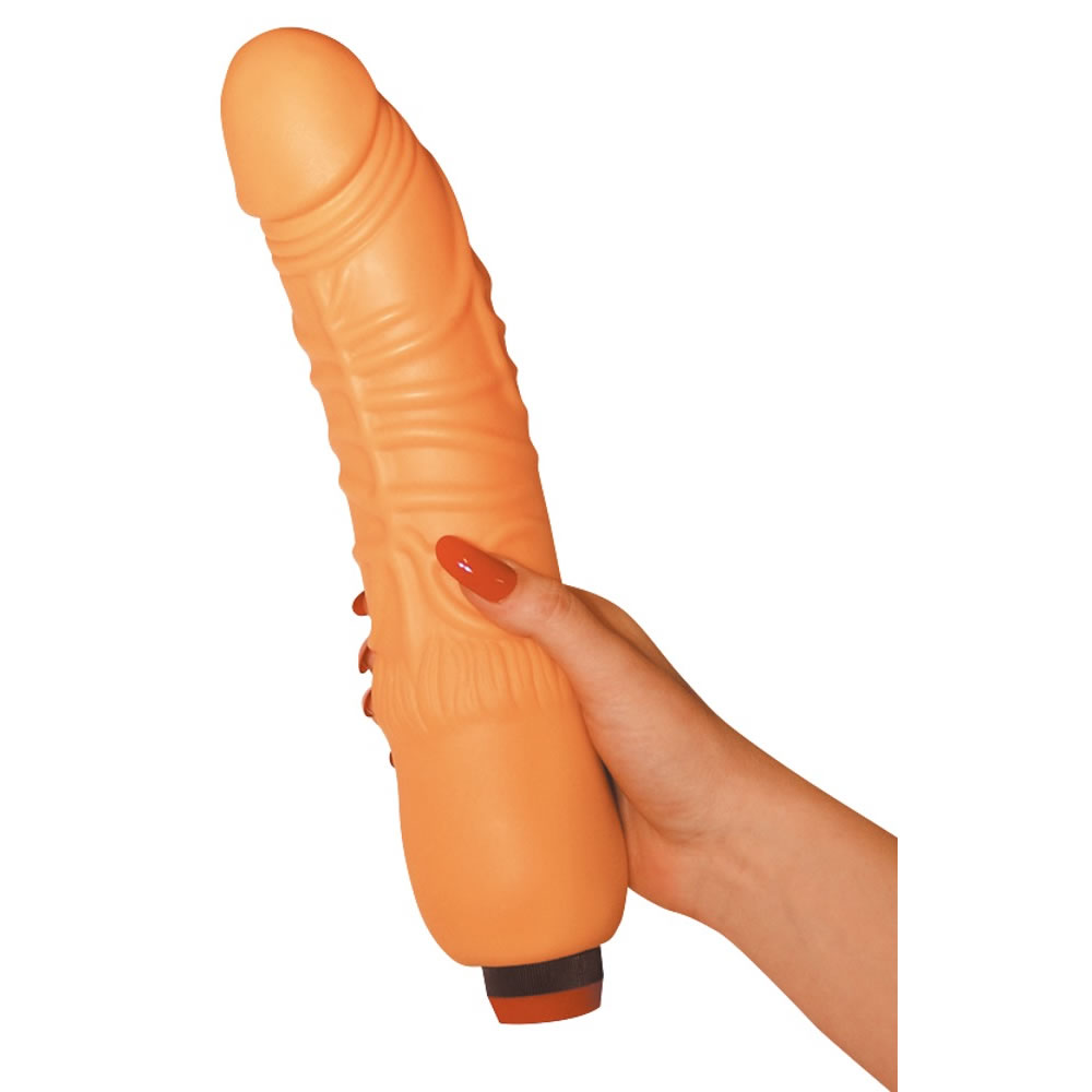 XXL Vibrator med Naturlig Look Hudfarve - Billede 3
