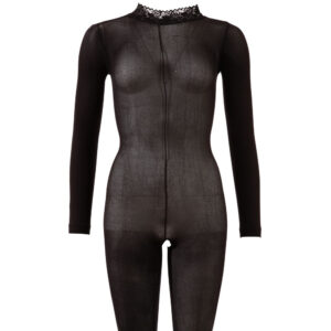 Langærmet catsuit i sort