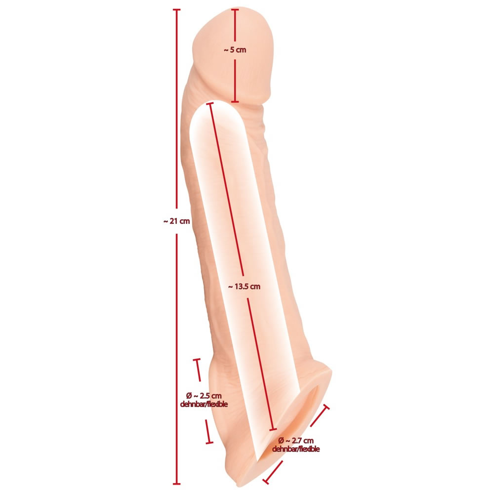 Nature Skin Penis Sleeve Extension Penishylster Hudfarve - Billede 4