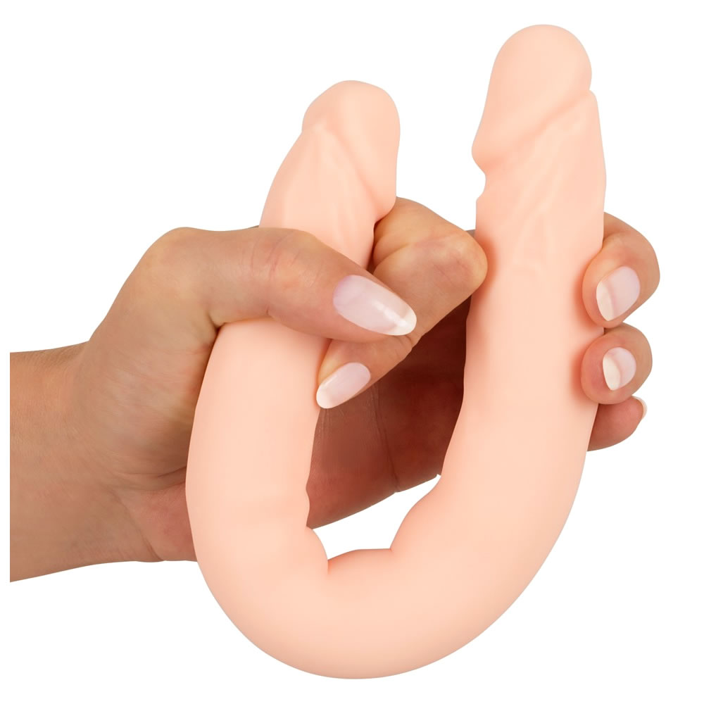 Silikone Dobbelt Dildo Double Dong Hudfarve - Billede 4
