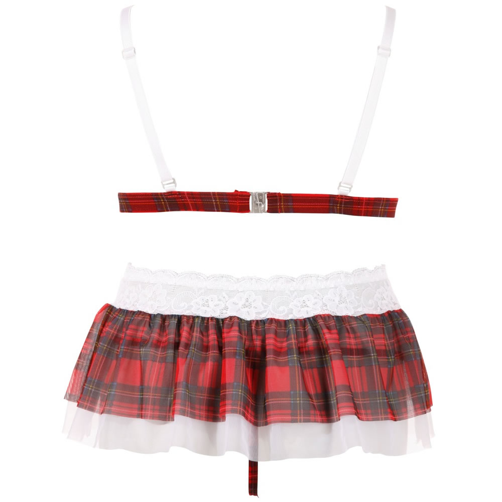 Top og miniskirt i rød tern - Billede 4