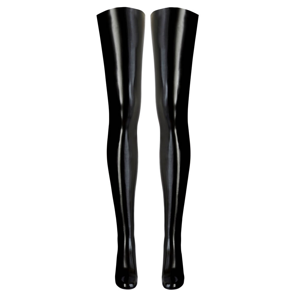 Latex Strømper i Sort - Billede 4