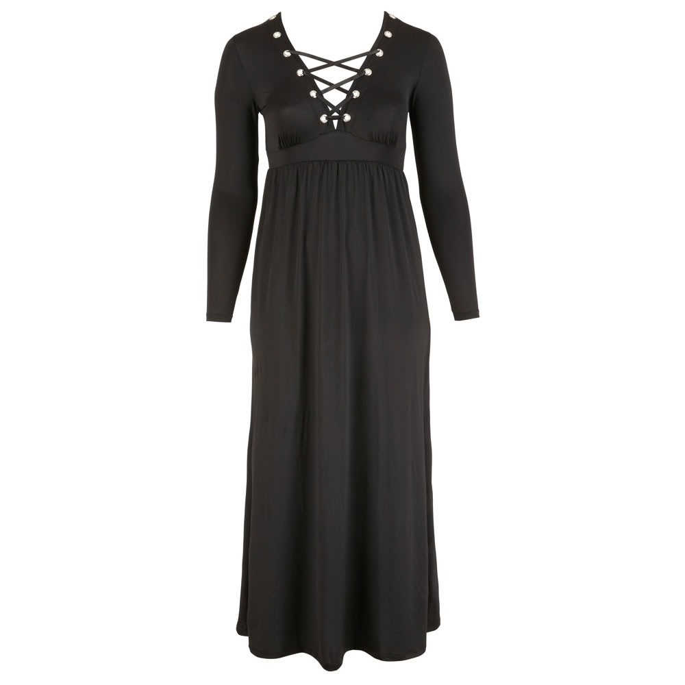 Lang Kjole i Plus Size med Snører 2XL - Billede 5