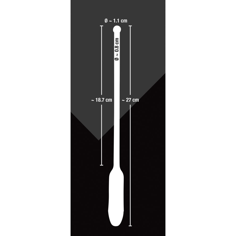 Silikone Dilator Ekstra Lang med Vibrator Sort / Hvid - Billede 5