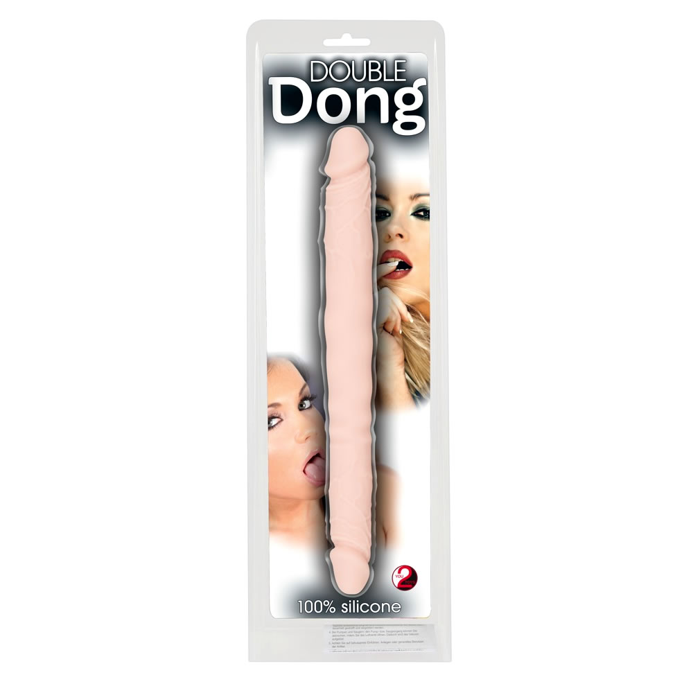 Silikone Dobbelt Dildo Double Dong Hudfarve - Billede 2