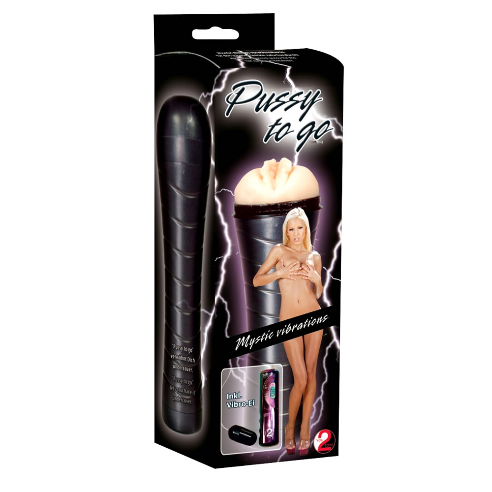 Pussy To Go - Masturbator med Vibrator Sort / Hud - Billede 2