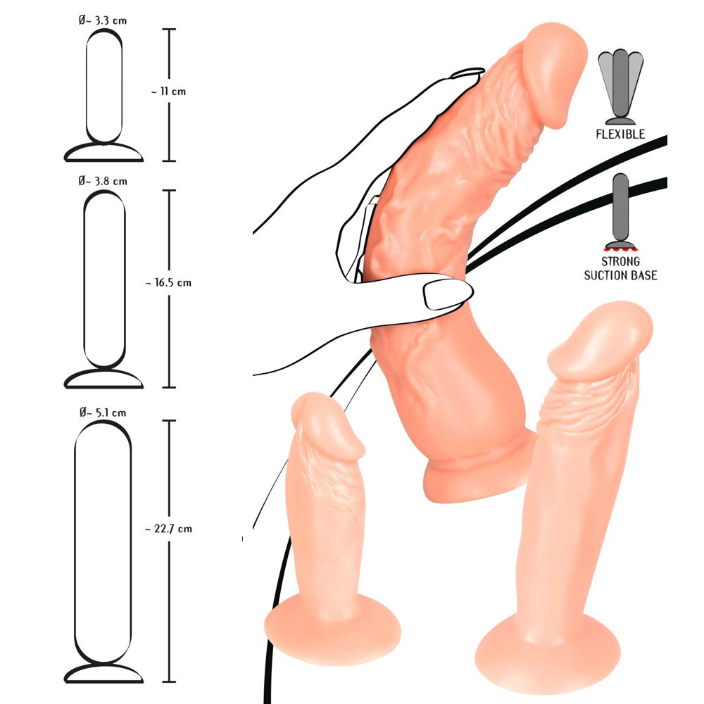 Anal Training sæt med 3 Sugekop Dildoer Hudfarve - Billede 6