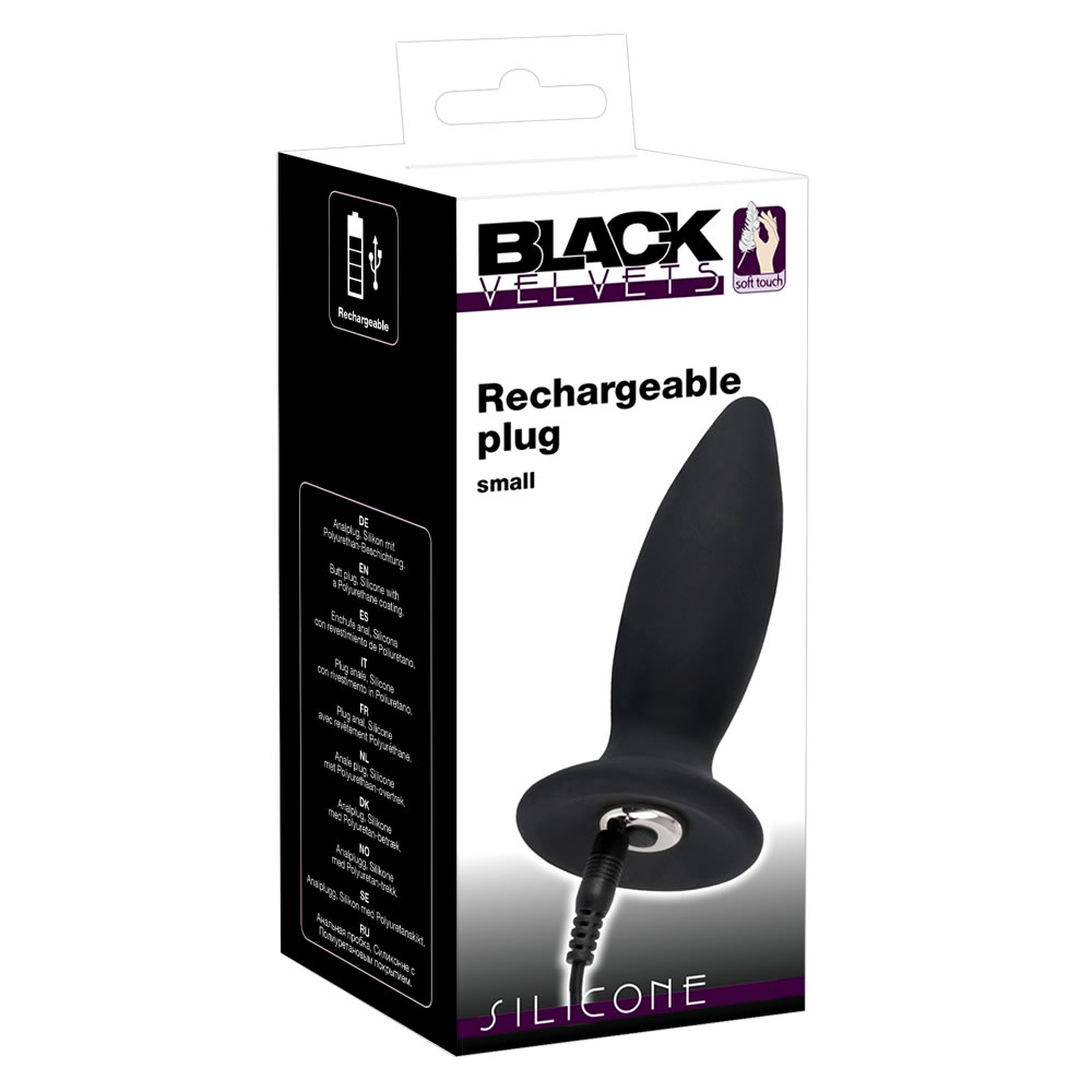 Black Velvets Genopladelig Silikone Anal Plug med Vibrator - Billede 13
