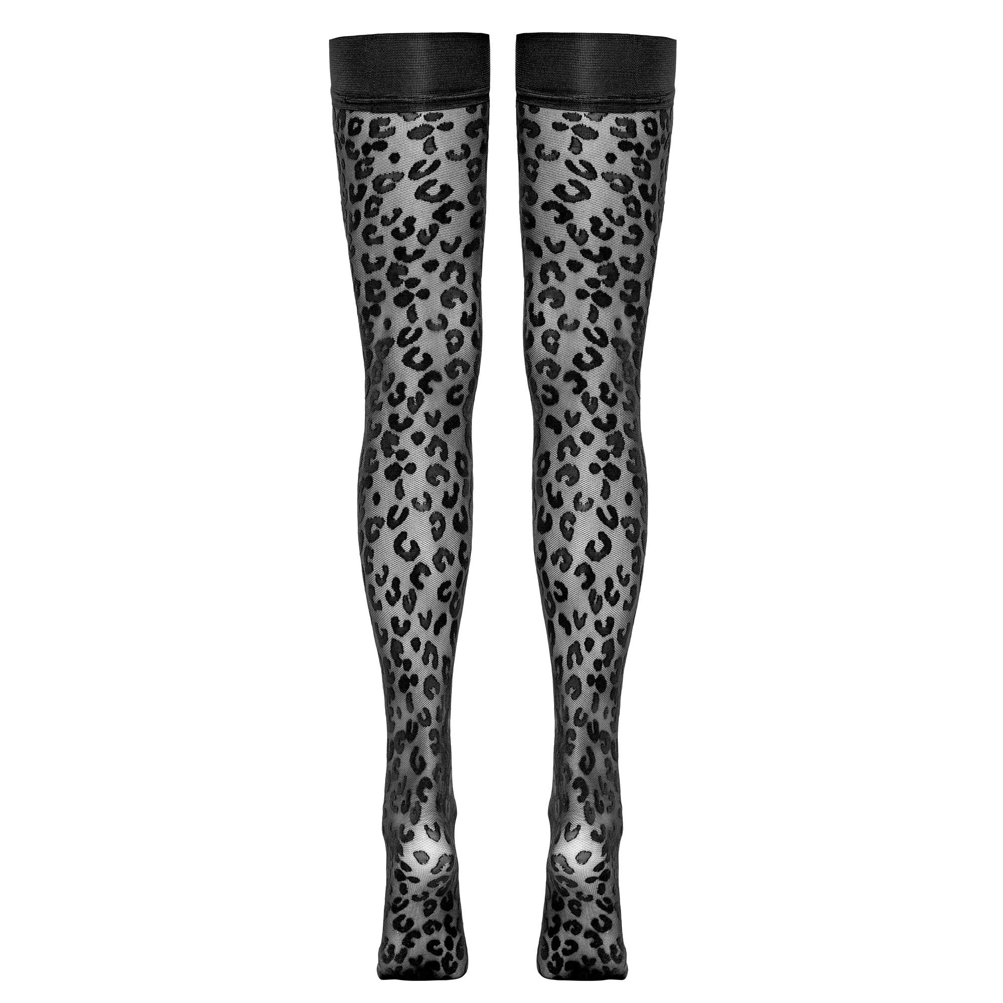 Selvsiddende Strømper med Leopard Look - Billede 6