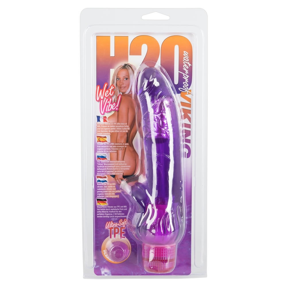 H20 Viking Wet Vibe Dildo Vibrator Lilla - Billede 2