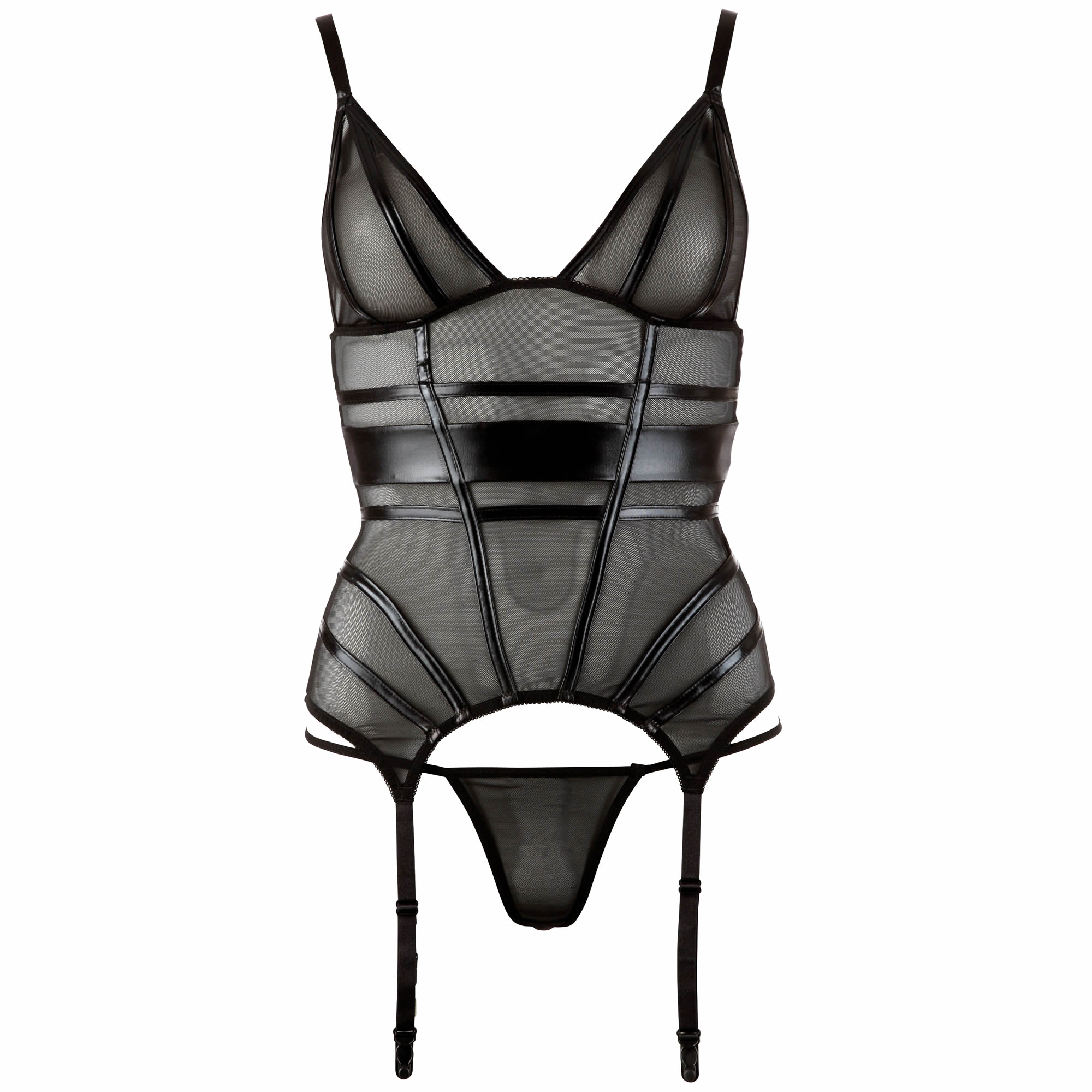 Sort Bustier med Wetlook Striber - Billede 12