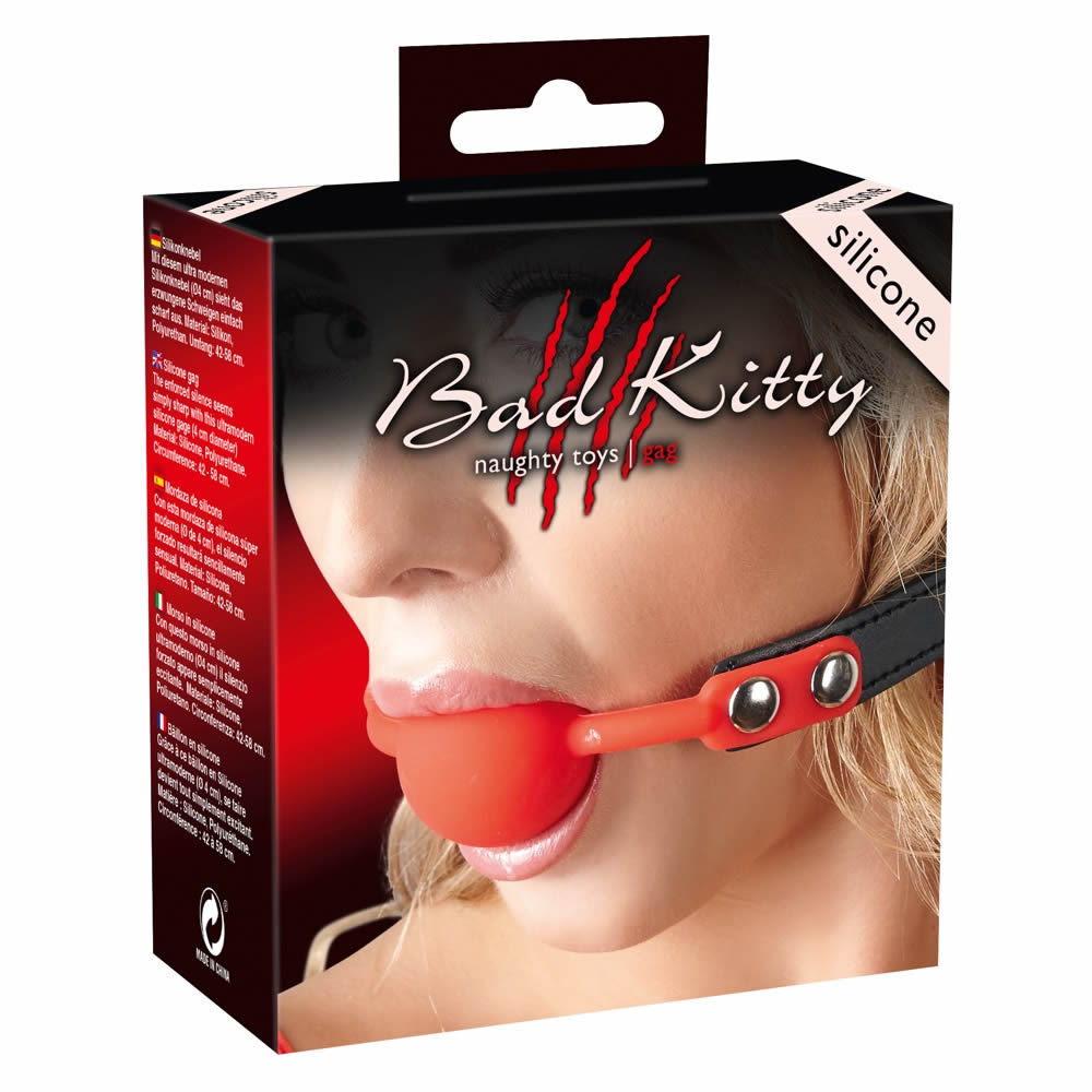 Bad Kitty Kugle Gag i Silikone Rød / Sort - Billede 2