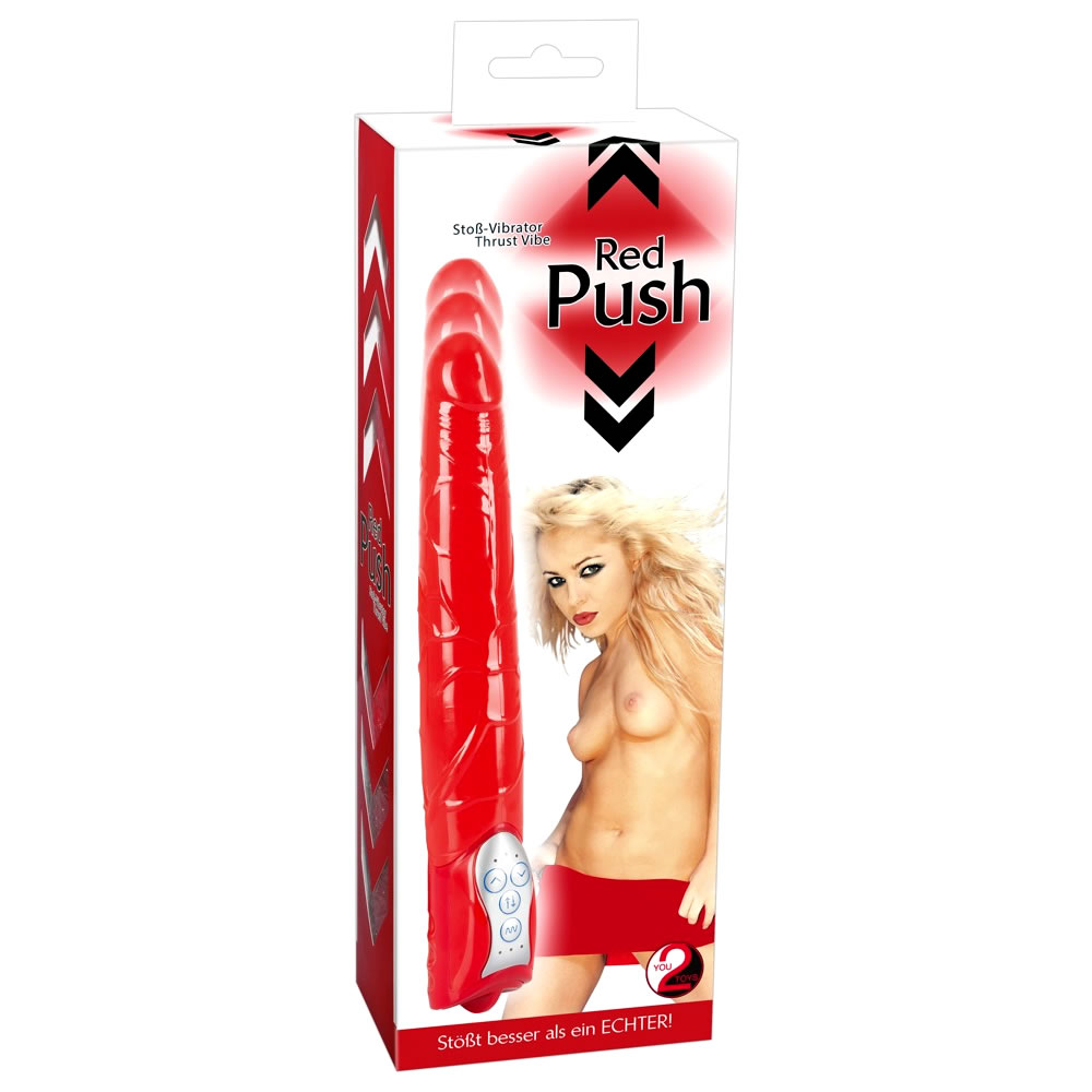 Red Push Vibrator med Stødfunktion Rød - Billede 2