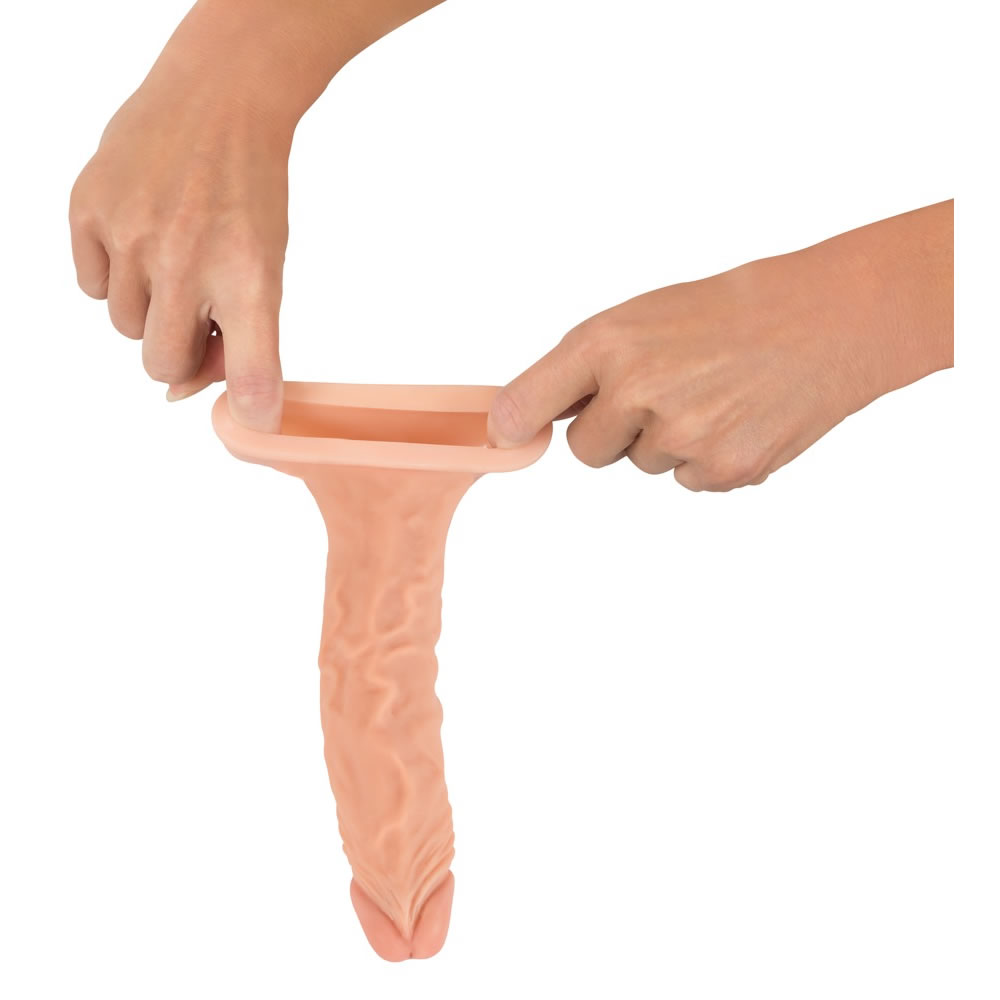 Nature Skin Extension Sleeve Penis Hylster Hudfarve - Billede 8