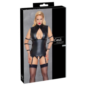 Plus Size Wetlook Bustier med Håndlænker