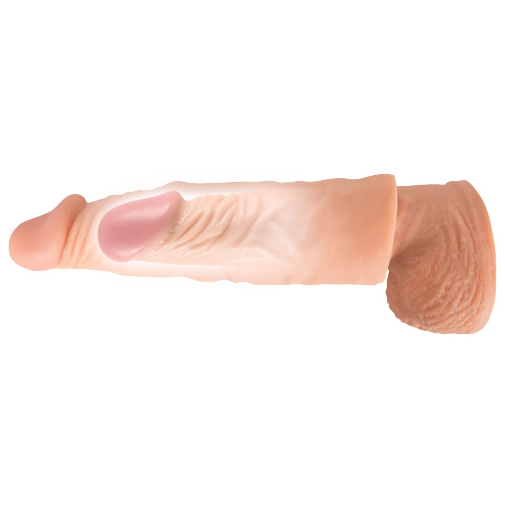 Nature Skin Extension Sleeve Penis Hylster Hudfarve - Billede 9