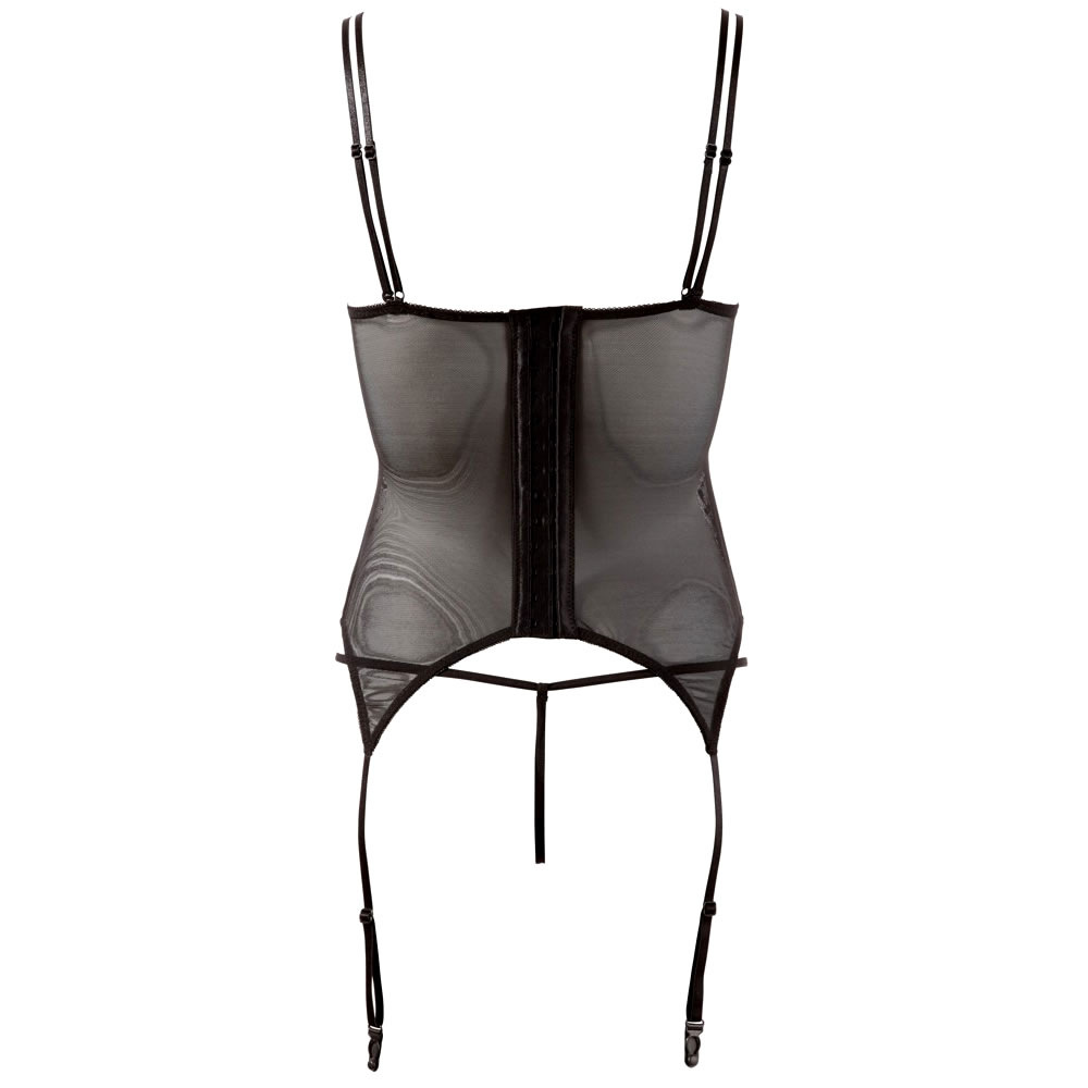 Hofteholder Bustier i Sort Satin med Trusser - Billede 5
