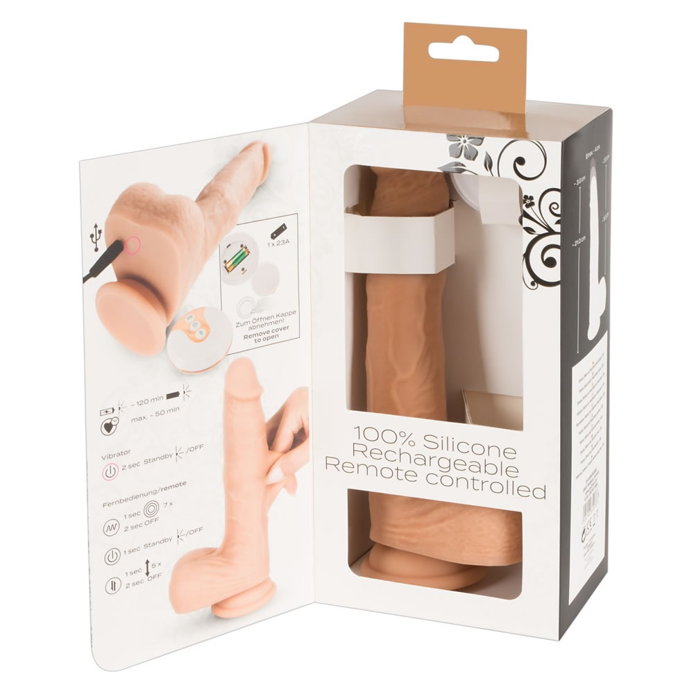 Natural Thrusting Vibe Støde Vibrator Med Trådløs Fjernbetjening Hudfarve - Billede 10