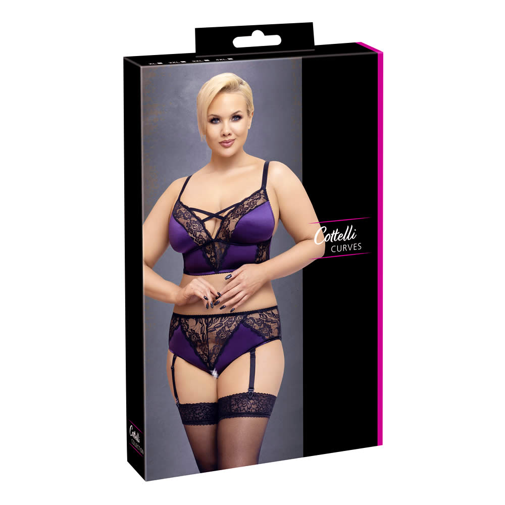 Plus Size Lingeri Sæt af Satin og Blonder - Billede 2