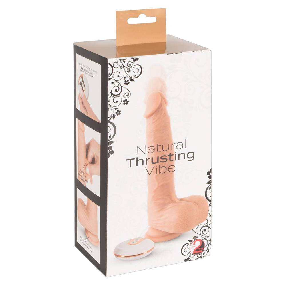 Natural Thrusting Vibe Støde Vibrator Med Trådløs Fjernbetjening Hudfarve - Billede 2