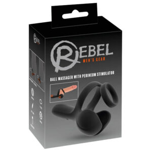 Rebel Testikel Massager med Perineum Stimulator Sort