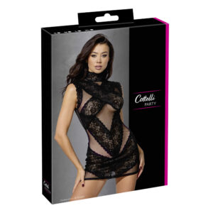 Sort Blonde og Mesh Kjole